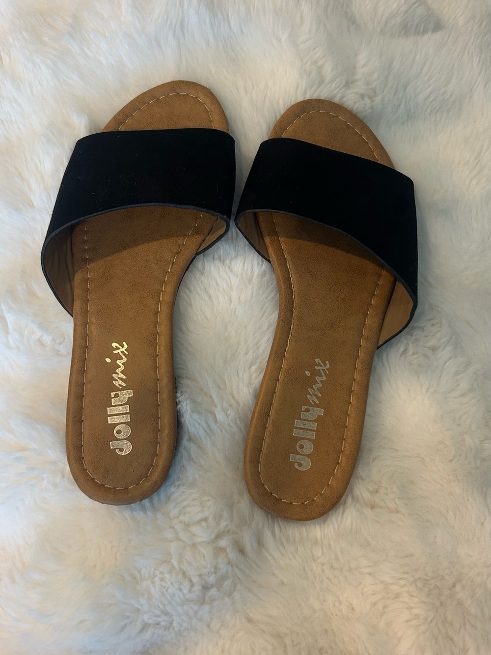 Black Slide Sandals for Women